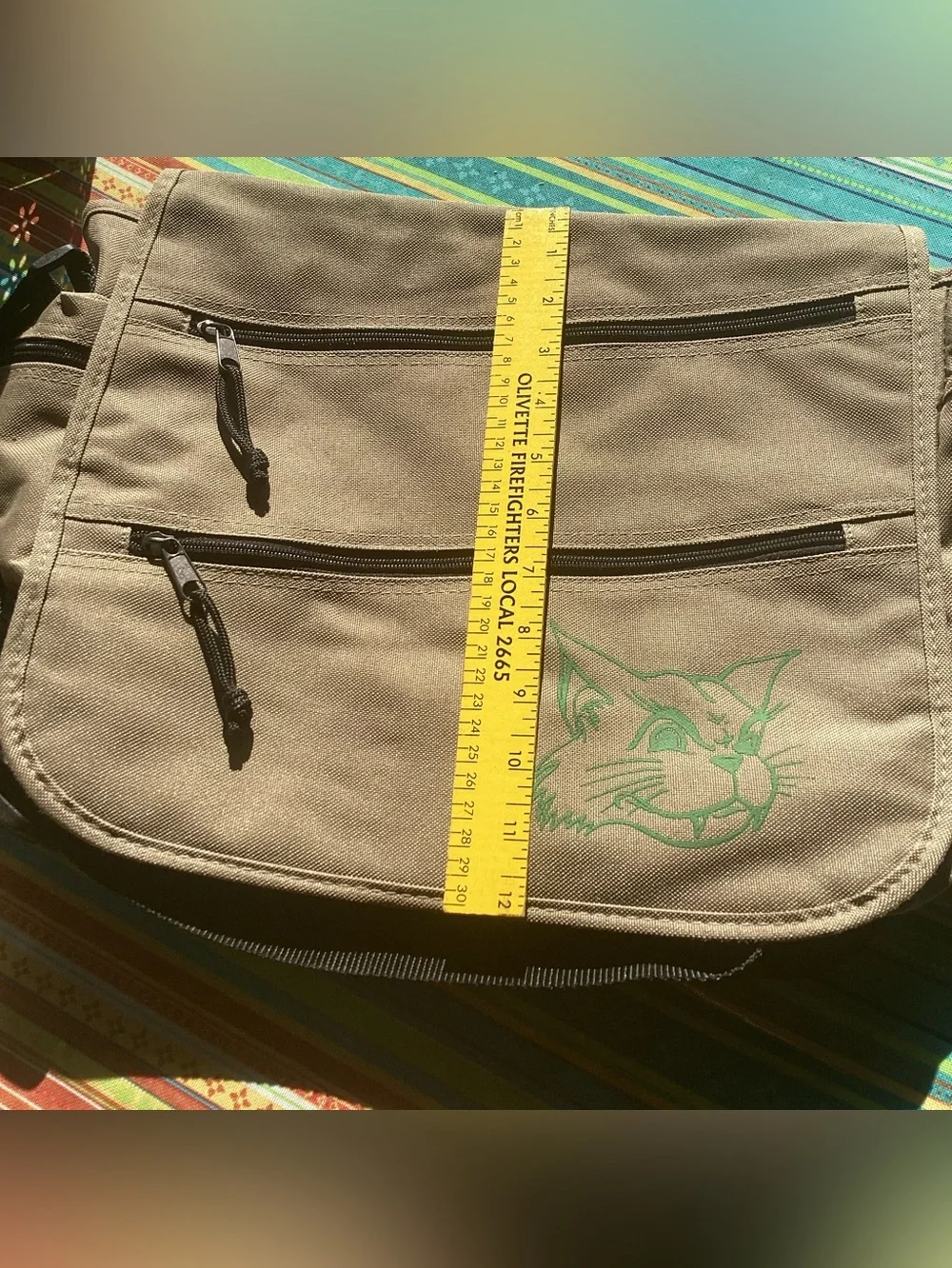 NW Missouri State University Vintage Messenger Bag with Bobby Bearcat Mascot